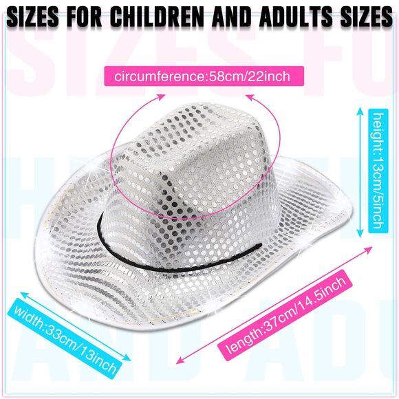 8839 30 Pack Led Lights Cowboy Cowgirl Hat Flashing Led Lights Cowgirl Hat main image 4